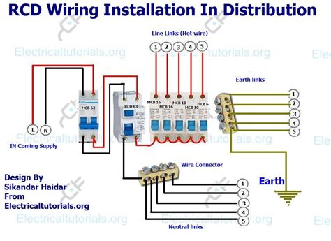 distribution box wiring diagram|single phase rcd wiring diagram.